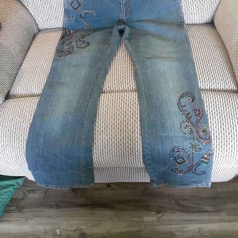 Chicos size 0.5 denim with embroidery